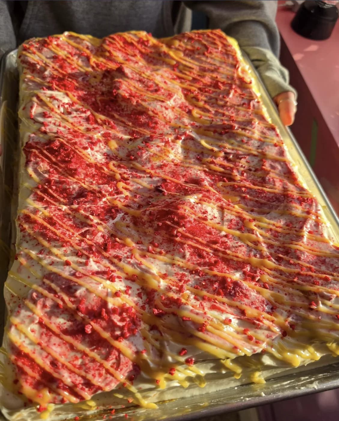 RED VELVET cinnamon roll — Deep red velvet flavor with a sweet cream cheese glaze.